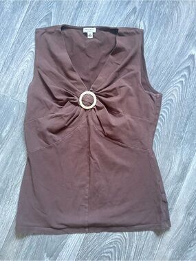 Y2K Nine West Brown with buckle detail sleeveless tank top